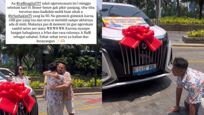 Raffi Ahmad Hadiahi Mobil Mewah untuk Irfan Hakim (instagram)